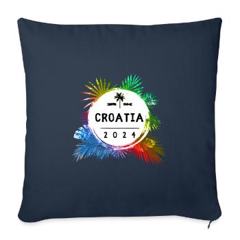 Croatia 2024 Colorful - Sofa pillowcase 17,3'' x 17,3'' (45 x 45 cm) - navy - Front
