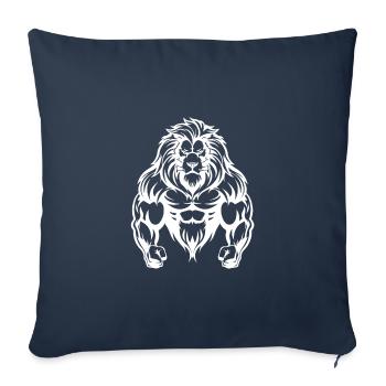 Muscles Lion - Housse de coussin décorative 45 x 45 cm - bleu marine - Devant
