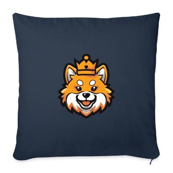 Couronne de chien de Poméranie - Housse de coussin décorative 45 x 45 cm - bleu marine - Devant