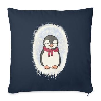 Little Penguin - Sofa pillowcase 17,3'' x 17,3'' (45 x 45 cm) - navy - Front