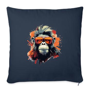 Cool party monkey with sunglasses - Sofa pillowcase 17,3'' x 17,3'' (45 x 45 cm) - navy - Front