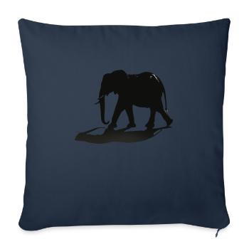 Elephant Silhouette - Sofa pillowcase 17,3'' x 17,3'' (45 x 45 cm) - navy - Front