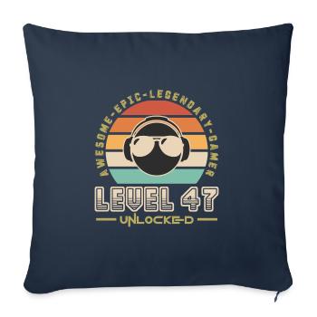 Level 47 - Sofa pillowcase 17,3'' x 17,3'' (45 x 45 cm) - navy - Front