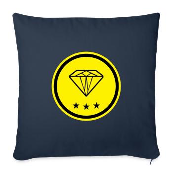 Symbole de diamant - Housse de coussin décorative 45 x 45 cm - bleu marine - Devant