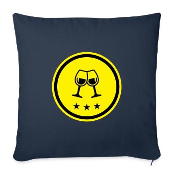 Wein Gläser - Sofakissenbezug 45 x 45 cm - Navy - Vorne