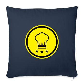 Chef chapeau de chef - Housse de coussin décorative 45 x 45 cm - bleu marine - Devant
