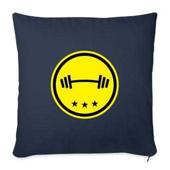 Haltères Fitness - Housse de coussin décorative 45 x 45 cm - bleu marine - Devant