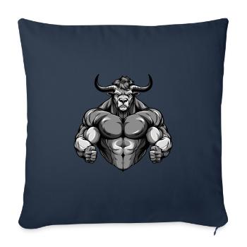 Bull Bull Beast Musculation - Housse de coussin décorative 45 x 45 cm - bleu marine - Devant