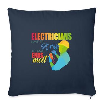 Électriciens - Housse de coussin décorative 45 x 45 cm - bleu marine - Devant