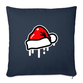 Chapeau de Noël Symbole de Noël Noël - Housse de coussin décorative 45 x 45 cm - bleu marine - Devant