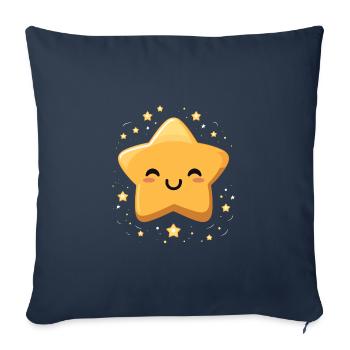 Laughing Star Night Sky Fun cadeau - Housse de coussin décorative 45 x 45 cm - bleu marine - Devant