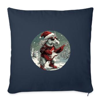 Horse Christmas Rocker Guitar - Sofa pillowcase 17,3'' x 17,3'' (45 x 45 cm) - navy - Front