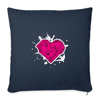 Bouldering Coeur - Conception d'escalade - Housse de coussin décorative 45 x 45 cm - bleu marine - Devant
