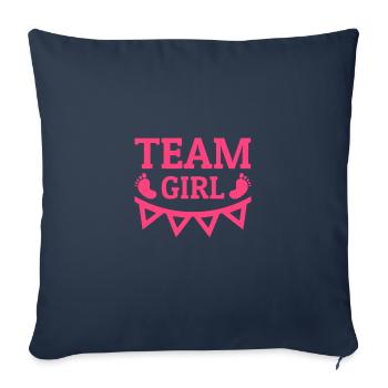Team Girl Team No Nuts, c'est une fille - Housse de coussin décorative 45 x 45 cm - bleu marine - Devant