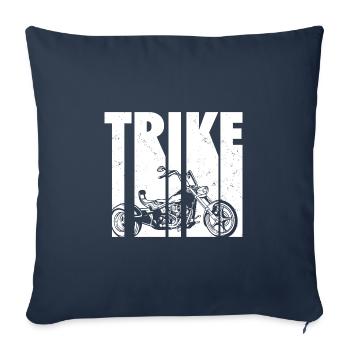 Trike Moto Triker Trikes Motocycliste Trike - Housse de coussin décorative 45 x 45 cm - bleu marine - Devant