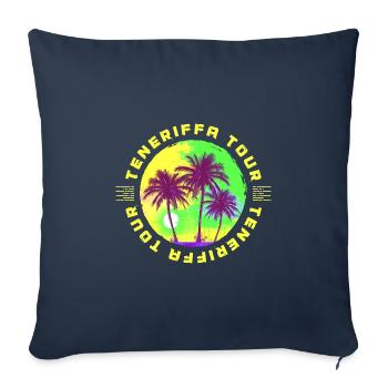 Tenerife Tour Palm Tree Holidays - Housse de coussin décorative 45 x 45 cm - bleu marine - Devant