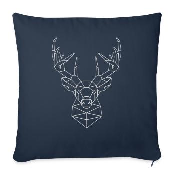 Géométrie du renne - Housse de coussin décorative 45 x 45 cm - bleu marine - Devant