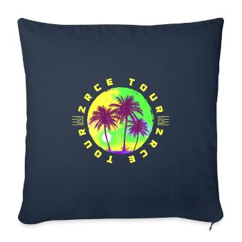 Zrce Tour Palm Tree Holidays - Housse de coussin décorative 45 x 45 cm - bleu marine - Devant