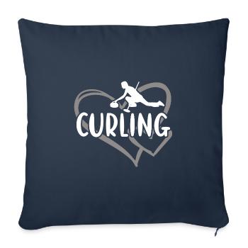 Sport Heart Curling - Sofa pillowcase 17,3'' x 17,3'' (45 x 45 cm) - navy - Front