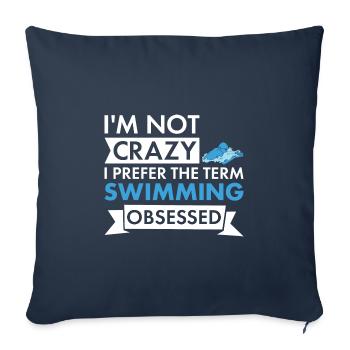Sport Je ne suis pas fou de natation - Housse de coussin décorative 45 x 45 cm - bleu marine - Devant