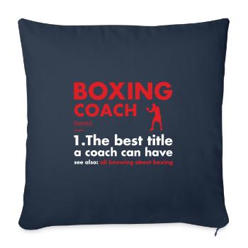 Entraîneur sportif Définition Boxe - Housse de coussin décorative 45 x 45 cm - bleu marine - Devant