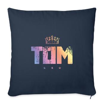 Tom - Housse de coussin décorative 45 x 45 cm - bleu marine - Devant