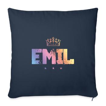 Emil - Housse de coussin décorative 45 x 45 cm - bleu marine - Devant