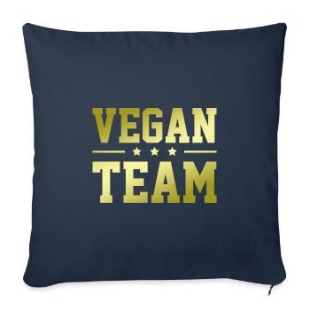 Équipe végétalienne - Housse de coussin décorative 45 x 45 cm - bleu marine - Devant