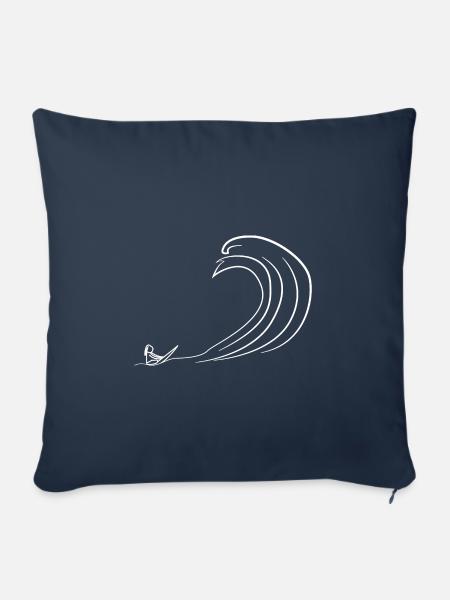 Welle - Sofakissenbezug 45 x 45 cm - Navy