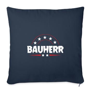 Constructeur Haus Bau - Housse de coussin décorative 45 x 45 cm - bleu marine - Devant