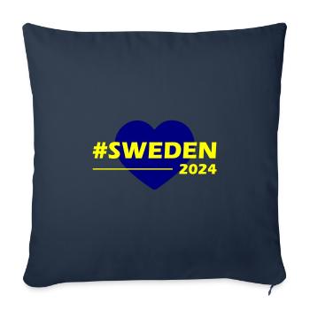 Sweden 2024 Heart Love - Sofa pillowcase 17,3'' x 17,3'' (45 x 45 cm) - navy - Front