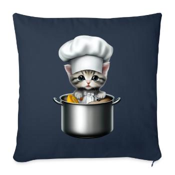 Chef Cat - Sofa pillowcase 17,3'' x 17,3'' (45 x 45 cm) - navy - Front