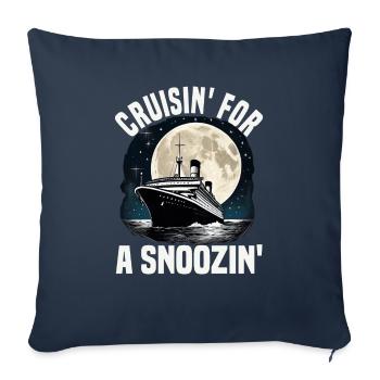 Croisière pour des vacances en bateau de croisière - Housse de coussin décorative 45 x 45 cm - bleu marine - Devant