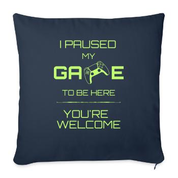 Ich habe mein Spiel Lime pausiert - Sofakissenbezug 45 x 45 cm - Navy - Vorne