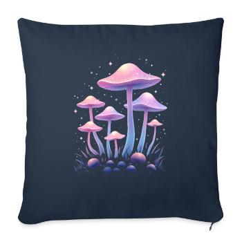 Conception de champignons magiques - Mystic Forest - Housse de coussin décorative 45 x 45 cm - bleu marine - Devant