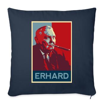 Ludwig Erhard Poster - Housse de coussin décorative 45 x 45 cm - bleu marine - Devant