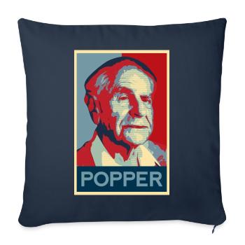 Karl Popper Shirt - Housse de coussin décorative 45 x 45 cm - bleu marine - Devant