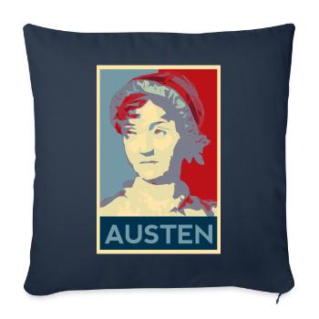 Jane Austen shirt - Sofa pillowcase 17,3'' x 17,3'' (45 x 45 cm) - navy - Front