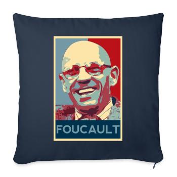 Michel Foucault - Housse de coussin décorative 45 x 45 cm - bleu marine - Devant