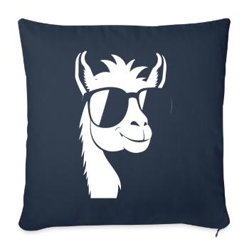 Funny Alpaca Wearing Sunglasses Cool Alpacas - Sofa pillowcase 17,3'' x 17,3'' (45 x 45 cm) - navy - Front