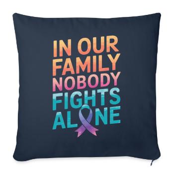 Sensibilisation au cancer Cancer Cancer du sein - Housse de coussin décorative 45 x 45 cm - bleu marine - Devant
