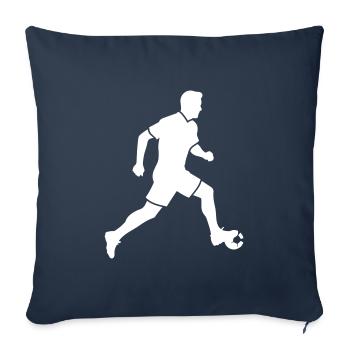 Footballeur Symbole Joueur De Football Homme - Housse de coussin décorative 45 x 45 cm - bleu marine - Devant