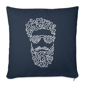 Idée de cadeau de fantaisie Man Beard Cool Trend Hip - Housse de coussin décorative 45 x 45 cm - bleu marine - Devant