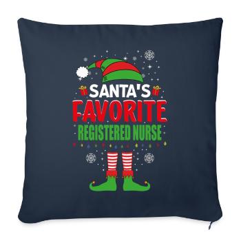 Santa's Favorite Registered Nurse Elf Christmas - Sofa pillowcase 17,3'' x 17,3'' (45 x 45 cm) - navy - Front