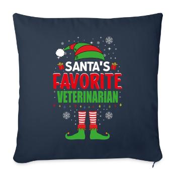 Le vétérinaire préféré du Père Noël - Housse de coussin décorative 45 x 45 cm - bleu marine - Devant