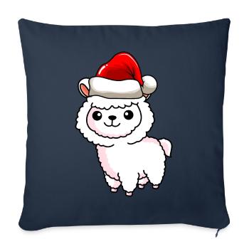 Alpaka Comic Weihnachten - Sofakissenbezug 45 x 45 cm - Navy - Vorne