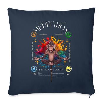Meditation Monkey - Structure of Existence - Sofakissenbezug 45 x 45 cm - Navy - Vorne