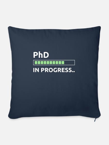 PhD in progress - Sofakissenbezug 45 x 45 cm - Navy
