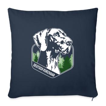 German Shorthair Hunting Dogs Portait Dog Wilsigns - Sofa pillowcase 17,3'' x 17,3'' (45 x 45 cm) - navy - Front