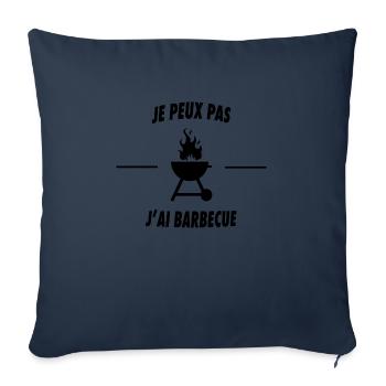 Je peux pas j'ai barbecue - Housse de coussin décorative 45 x 45 cm - bleu marine - Devant